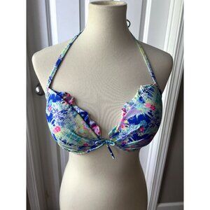 Victoria's Secret Floral Bombshell Padded Push Up Adjustable Strap Bikini Top -